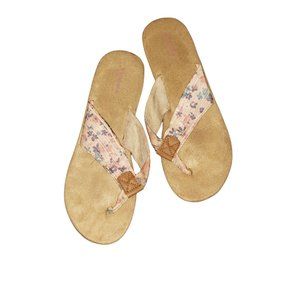 sonoma brand floral print flip flops / sandals new without tags large 9-10
